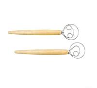 Desiumite Fouet à pâte danois en acier avec finition lisse en bois pour un mélange complet de pâtes épaisses