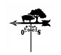 Desiumite Girouette vintage en métal en forme d'écureuil pour décoration de jardin extérieure, indicateur de direction du vent résistant aux intempéries avec finition noire, compatible avec toit ou