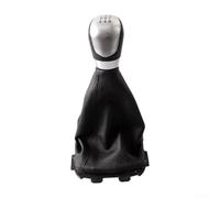 Desiumite Housse de levier de vitesse pour EcoSport 2013-2017, poignée de levier de vitesse manuelle avec ABS + construction en cuir, housse anti-poussière noire et argentée compatible avec (Silver5
