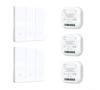 Desiumite Interrupteur mural/2/3 Gang RF433MHz Module de télécommande sans fil avec bouton poussoir étanche pour domotique, compatible avec et électrique (3 gang 2-3)