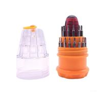 Desiumite Jeu de tournevis 31 en 1 avec poignée antidérapante, magnétique pour embouts Torx hexagonaux pour réparation à domicile, comprend PH/Flat/Y/Five-Star/Triangle de 3,0 mm