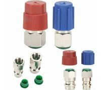 Desiumite Kit d'adaptateur de conversion A/C R-12 vers R-134a avec valves de 7/16" et 3/8" pour mises à niveau du système AC automobile, construction métal-plastique, joint torique scellé,