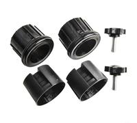 Desiumite Kit de 6 pièces de rechange pour pied de parasol avec adaptateur de porte-parapluie, support de fixation pour poteaux de 4,7 cm et 5,1 cm, plastique noir et