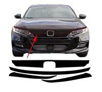 Desiumite Kit de garnitures en vinyle chromé pour calandre avant - Autocollant prédécoupé noir pour Accord Sedan 2018-2020 - Moulure extérieure de rechange - Résistant aux intempéries et Bubble-F
