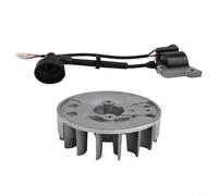 Desiumite Kit de volant d'inertie et bobine d'allumage pour tondeuse CG260, compatible avec les modèles TL26 TU26 TB26, s'adapte aux débroussailleuses 26cc et moteurs 25.4cc 1E34F, argent et noir