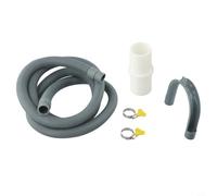 Desiumite Kit d'extension de vidange pour machine à laver et lave-vaisselle - Tuyau flexible en polypropylène efficace - Installation facile - 1,5 m - 2 m de long - Gris - Comprend des colliers de