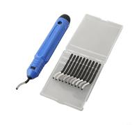 Desiumite Kit d'outils d'ébavurage de lame en acier rapide avec poignée rotative pour un retrait précis des bavures et un lissage des bords sur métal, plastique, bois, aluminium NB1100