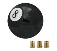 Desiumite Levier de vitesse manuel, pointe, noir 8 boules de billard en acrylique, levier de vitesse avec 3 adaptateurs, pointe de levier de vitesses manuelle modifiée