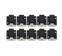 Desiumite Loquet magnétique à pousser pour portes en bois, noir, 4,7 x 3,8 x 1,6 cm, comprend 10 loquets avec contre-plaques, fixation à vis, convient pour la cuisine