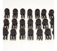 Desiumite Lot de 10/50/100 pinces à 5 griffes pour plantes grimpantes, tomates, haricots et orchidées - Support de tige en plastique avec ressort - Marron - 20 x 10 x 16 mm