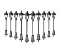 Desiumite Lot de 10 lampadaires LED pour modèles de train ferroviaire HO 00, 3 V 20 mA, plastique, hauteur de 65 à 70 mm avec câble de 25 cm