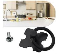 Desiumite Lot de 10 poignées d'armoire en métal pour meubles - Vintage pour boutons de traction à anneau avec plaque arrière carrée 35 mm, construction en alliage, toucher lisse, compatible avec