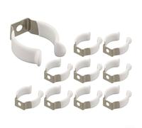 Desiumite Lot de 10 supports en U en acier inoxydable et PVC pour une installation sécurisée des tubes fluorescents LED à la maison, au bureau, au garage ou dans les environnements industriels
