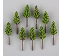 Desiumite Lot de 100 sapins miniatures pour paysage de train à l'échelle N Z, 38 mm, feuillage vert en plastique pour modélisme ferroviaire, pièces et accessoires HO
