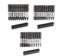 Desiumite Lot de 11 embouts de tournevis magnétiques à tige hexagonale 6,35 mm pour Torx avec porte-embout, pour outils pneumatiques électriques, perceuses manuelles, métal (modèle combiné)
