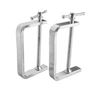 Desiumite Lot de 2 colliers de serrage en C pour bois, plastique, métal - 50 mm, 65 mm, 85 mm, 100 mm en forme de G avec construction en alliage d'acier, tige filetée lisse (0-100 mm)