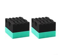 Desiumite Lot de 2 éponges à cirer pour pneus en caoutchouc et plastique fait à la main, éponge en polyester double épissure, vert et noir, 9,5 x 8,5 x 7 cm