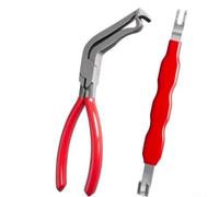 Desiumite Lot de 2 pinces de déconnexion électrique automobile avec mâchoires et poignées réglables en acier au carbone droites et coudées pour harnais de fils