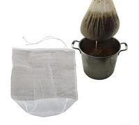 Desiumite Lot de 2 sacs filtrants en maille fine - 20 x 30 cm - Réutilisables - En nylon - Pour infusion maison, lait, jus, soupe, gelée - Séchage avec cordon de serrage - Large ouverture - Blanc (160