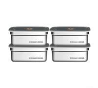 Desiumite Lot de 4 boîtes de conservation alimentaire en acier inoxydable avec couvercles hermétiques et étanches, 1200 ml pour la préparation des repas, passe au congélateur, au four et au