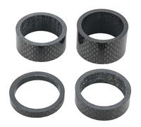 Desiumite Lot de 4 entretoises de casque en fibre de carbone 28,6 mm 5/10/15/20 mm pour route pour vélo et montagne pour vélo, kit d'entretoises de tige