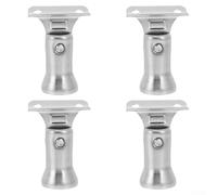 Desiumite Lot de 4 supports de main courante en acier inoxydable 304 pour poteaux de rampe d'escalier, supports de montage argentés avec design décoratif, compatibles avec balust d'intérieur et