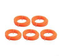 Desiumite Lot de 5 fils de débroussailleuse ronds de 0,2 cm pour outils électriques EGO, corde en nylon durable de 5 m pour débroussailleuse et débroussailleuse, cordon orange