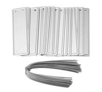 Desiumite Lot de 50 étiquettes d'identification en aluminium double face étanches avec trous et fils de fer pour identification des plantes de jardin extérieur