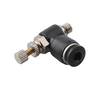 Desiumite Lot de 8 raccords pneumatiques avec valve de contrôle de vitesse de débit d'air pour filetage M5/G1/8/G1/4/G3/8/G1/2/G3/4, tuyau de 4 mm, laiton et plastique