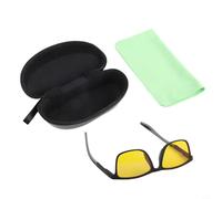 Desiumite Lunettes de conduite de nuit avec verres anti-bleu jaune clair pour une meilleure visibilité dans le brouillard et la pluie, monture TR légère avec étui rigide et chiffon en microfibre (gris