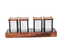 Desiumite Nixie Horloge LED numérique à tube pour bureau avec écran RVB changeant de couleur, alimentation USB, réveil, minuterie, Wi-Fi et contrôle par application mobile
