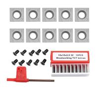 Desiumite Outil de tournage carré en carbure de tungstène 15 x 15 x 2,5 mm Lame de coupe indexable 4R0,5 Angle rond 30 degrés pour le travail du bois Tour rabot de tournage