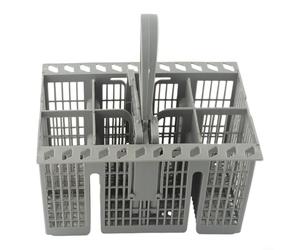 Desiumite Panier à couverts de rechange pour lave-vaisselle Bauknecht - Poignée ronde amovible - En plastique gris - Compatible avec WFC3C26X WBC3C26B WKBC3C24PX WIC3C22P