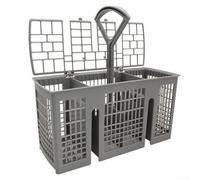 Desiumite Panier à couverts pour Bauknecht, Neff, Constructa, Gaggenau, Hotpoint, Lave-vaisselle - Gris Plastique avec couvercle