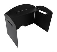 Desiumite Pare-vent portable pliable pour réchaud à gaz - Pare-brise en acier robuste avec base supérieure surélevée, bloque le vent compact pour feu de camp, camping (trois volets)