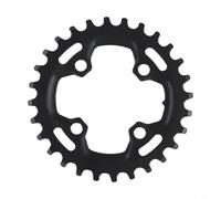 Desiumite Pédalier de vélo 64BCD 28T - Construction en acier léger - Dents étroites et larges - Améliore la rétention de la chaîne - Réduit la friction - Finition noire - Forte compatibilité