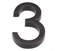 Desiumite Plaque d'immatriculation 3D brillante pour porte extérieure, autocollant noir en résine ABS, résistant aux intempéries, moderne, numéro de porte d'hôtel (3)