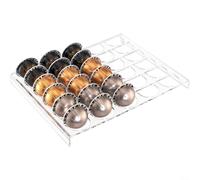 Desiumite Plateau de rangement pour dosettes de café en acrylique avec capacité de 30 capsules, organiseur transparent pour tiroirs de cuisine et design transparent élégant pour la maison, le café ou