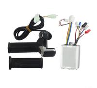 Desiumite Poignée d'accélérateur brossée 24-48 V 250 W-1000 W pour scooter électrique et vélo électrique, compatible avec moteur brossé, noir + argent (24 V 500 W)