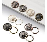 Desiumite Poignée de porte rétro en alliage de zinc antique avec anneau pour porte, tiroir, armoire, placard, 43 x 76 mm (lot de 1), compatible avec une épaisseur de 19 à 20 mm (A)