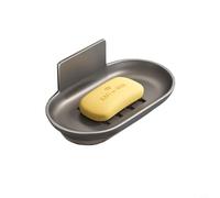 Desiumite Porte-savon en alliage d'aluminium pour salle de bain - Porte-savon mural sans perçage avec trous de drainage, organiseur de rangement étanche et résistant à la rouille pour humide (gris)