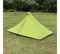 Desiumite Pyramid Tente de camping pour 1 à 2 personnes - Abri mono-couche ultraléger avec tissu à carreaux indéchirable 210T, revêtement imperméable PU3000, coupe-vent et (vert)