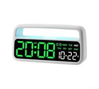 Desiumite Réveil numérique LED avec grand écran, double alarme, indicateur de date et de jour, veilleuse d'ambiance colorée, décoration d'intérieur moderne, horloge de table pour chambre à coucher (B)