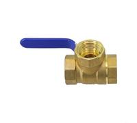 Desiumite Robinet à boisseau sphérique en laiton à 3 voies avec alésage L/T, connexion interne filetée, fonctionnement manuel du levier pour le contrôle des fluides pour l'eau, l'huile, le gaz (DN25