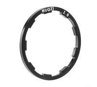 Desiumite Rondelle de moyeu rainurée 0,5/0,85/2,0/2,18/2,35/2,5 mm pour entretoises de pédalier 8/9 vitesses, joint en alliage d'aluminium avec finition noire/rouge, compatible (noir 2 mm)