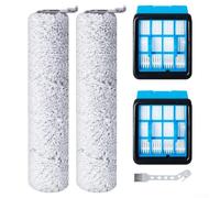Desiumite Rouleau de brosse de rechange et kit de filtre compatible avec BISSELL pour CROSSWAVE pour brosse à récurer OMNIFORCE 3912N/4046, comprend 2 brosses rouleau, 2 filtres et un nettoyage