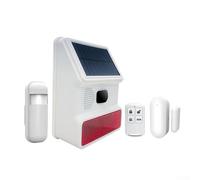 Desiumite Sirène extérieure solaire sans fil 433 MHz avec lumière clignotante LED et design étanche pour la sécurité de la maison (C)