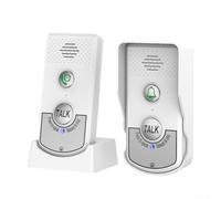 Desiumite Sonnette vidéo sans fil ultra longue distance, système de conversation bidirectionnelle, portée de transmission de 1000 m, batterie rechargeable, étanche IP65 (blanc)