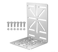 Desiumite Support mural en forme de L pour caméras de vidéosurveillance et dôme, adaptateur auxiliaire en acier inoxydable avec écrous et vis, argenté, 155 x 100 x 118 mm