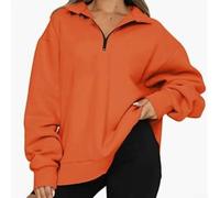 Desiumite Sweat Shirt pour Femme 1/2 Zip Polyester Extensible Sweat Shirt | Tissu polyester doux, garde au chaud, idéal matins froids, design demi-zip pratique